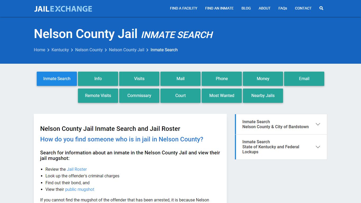 Inmate Search: Roster & Mugshots - Nelson County Jail, KY